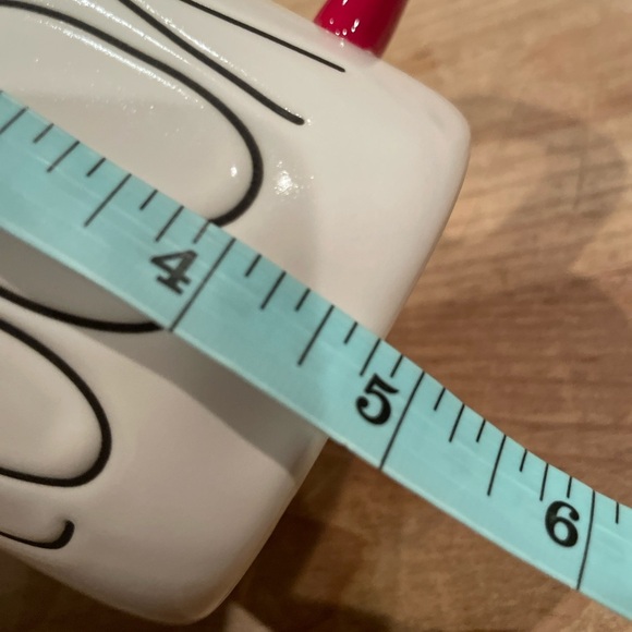 Rae Dunn Ceramic Hot Cocoa Double sided mug 16oz red interior handle holiday - Picture 3 of 6